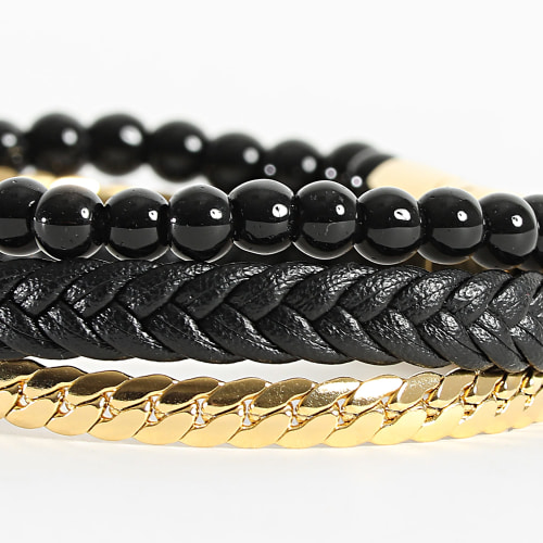 Bracelet Noir Doré