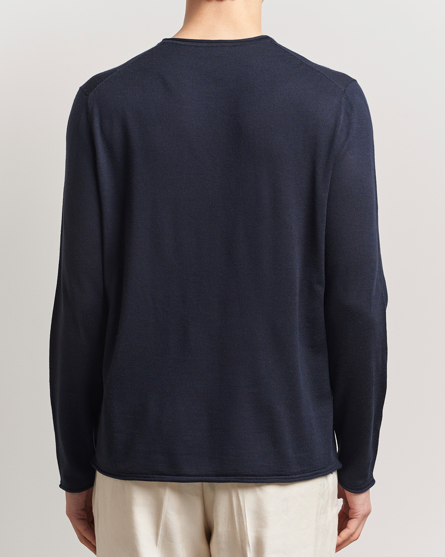 Filippa K Rolled Edge Knitted Sweater Navy
