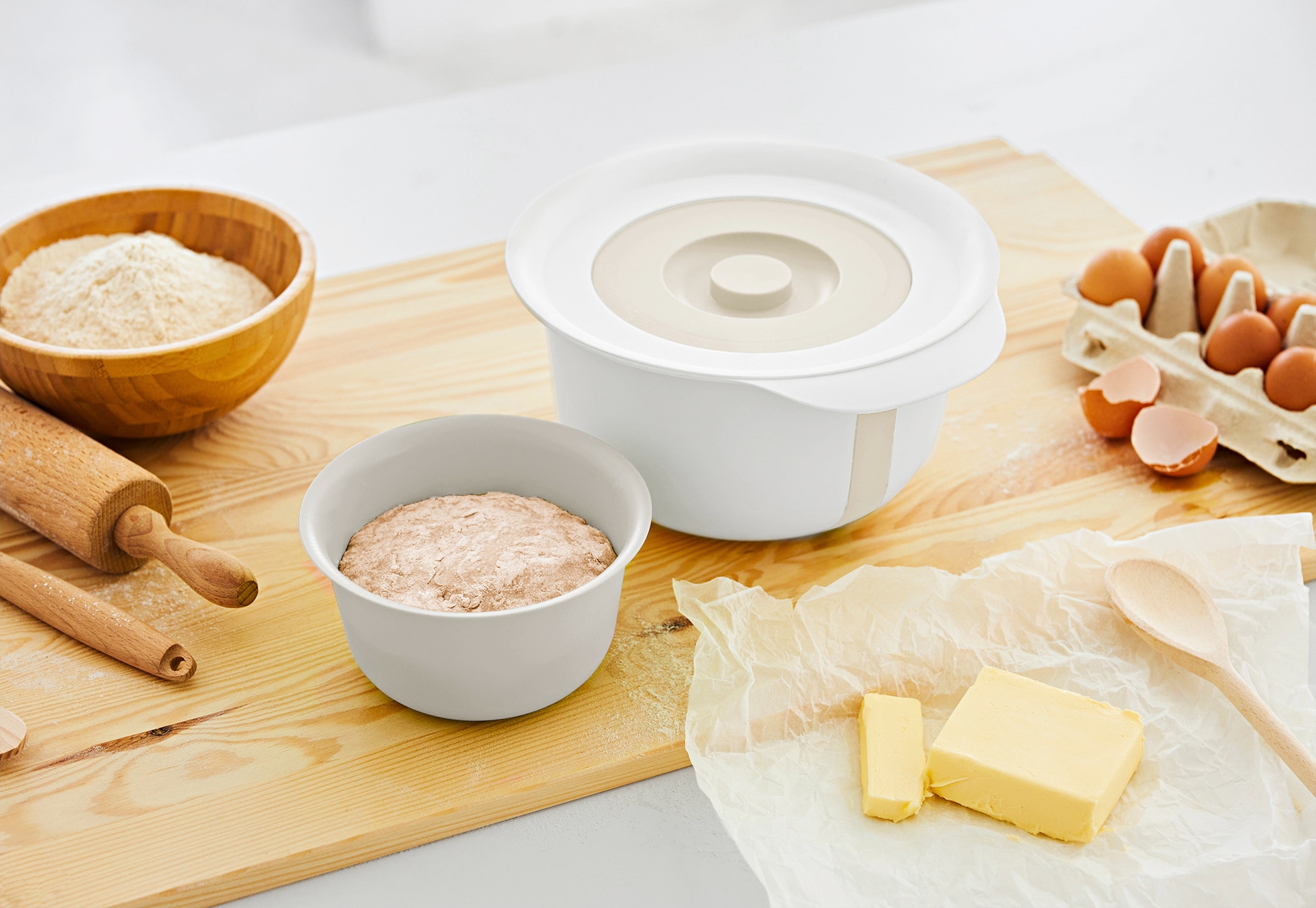 rotho Rührschüssel-Set FRESH Kunststoff Cool grau