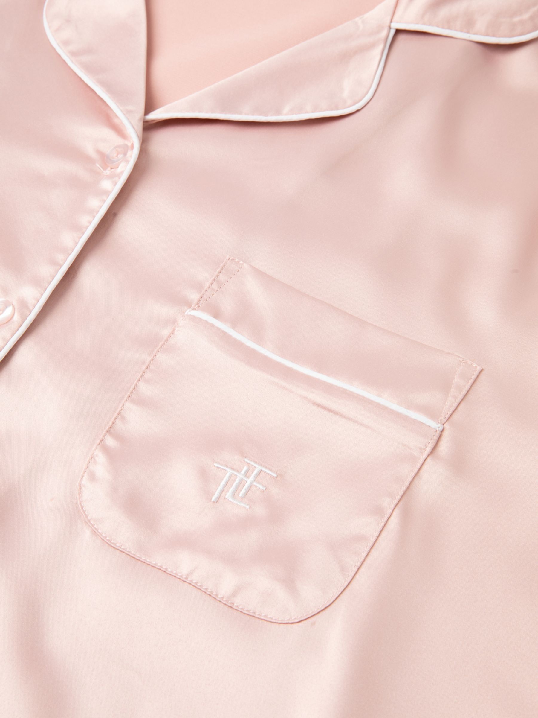 Roze - The Little Tailor Satijnen Pyjama met Knoopsluiting voor Kerstmis