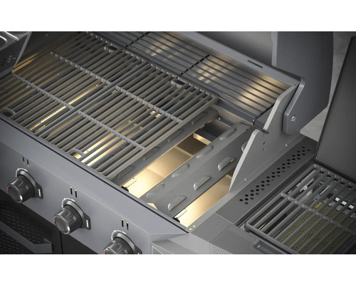 Tenneker® Carbon TG-4 U Gasgrill met 4 branders + zijbrander, gietijzeren rooster, zwart