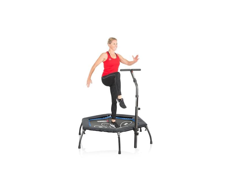 HAMMER Fitnesstrampolin Cross Jump Klappbares Fitnesstrampolin mit verstellbarem Griff