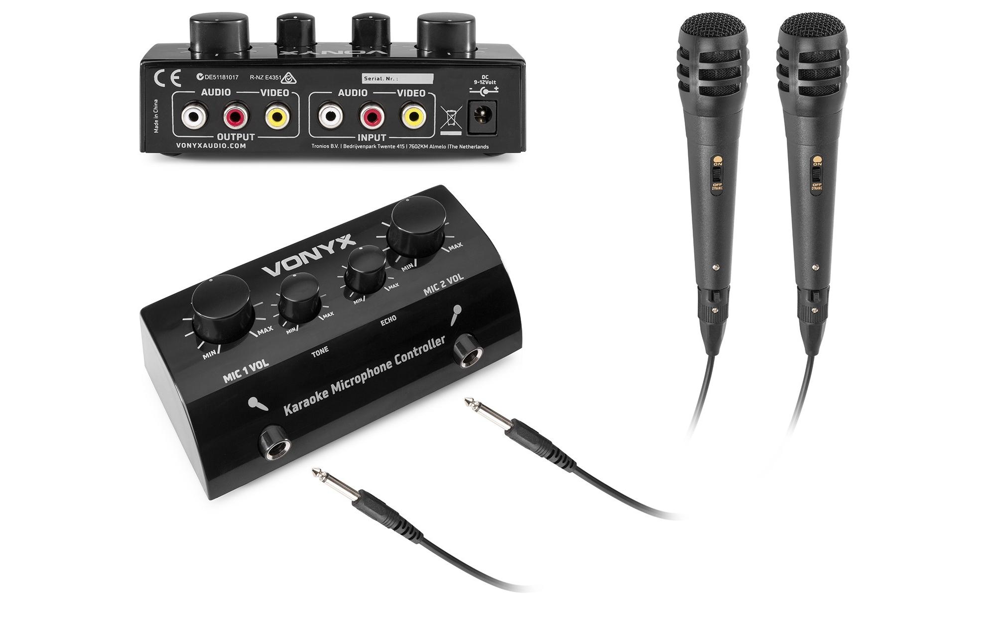 Mikrofon-Controller AV430B SchwarzKaraoke Mikrofon-Controller für 2 Mikrofone