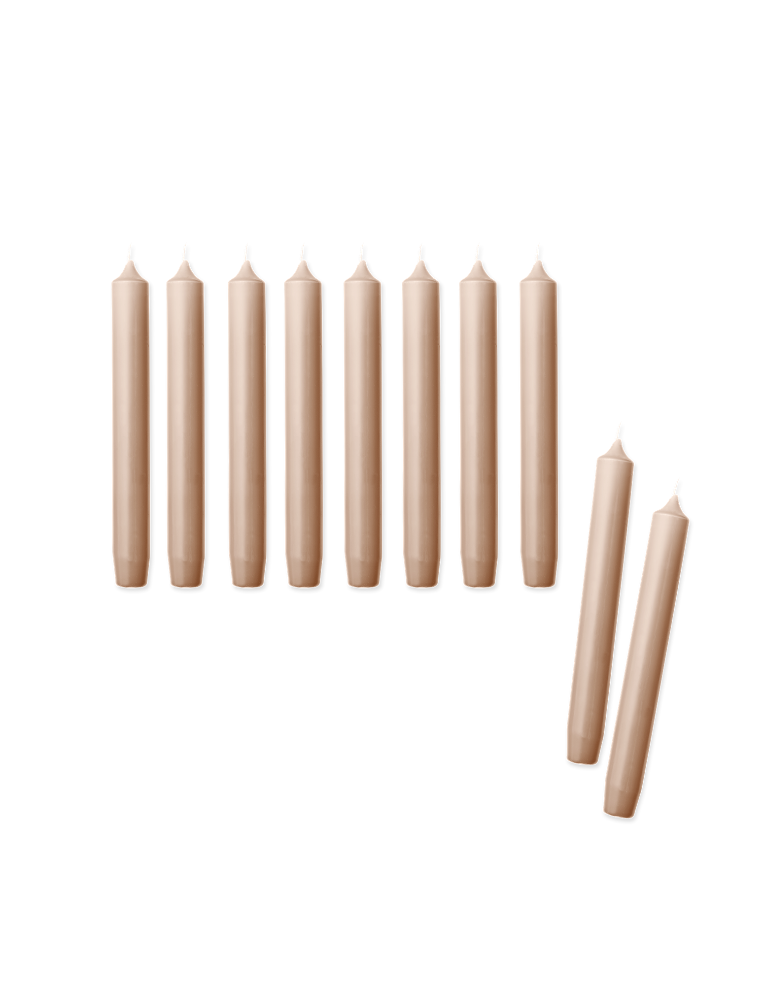 Stagelys 19 cm 10-pak | Paraffin. Ø2,2 x 19 cm. 10 stk. | Sand
