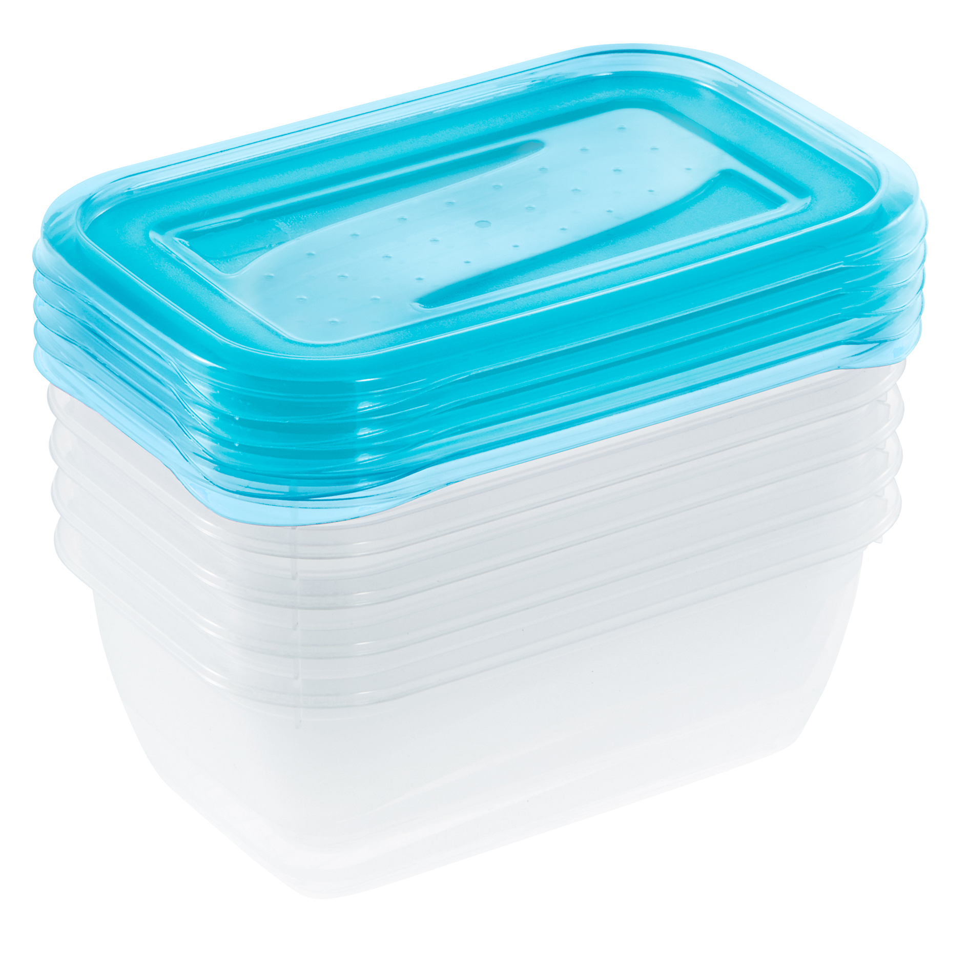 5er-Set Frischhaltedose - fresh blue-transparent - 0,5 Liter