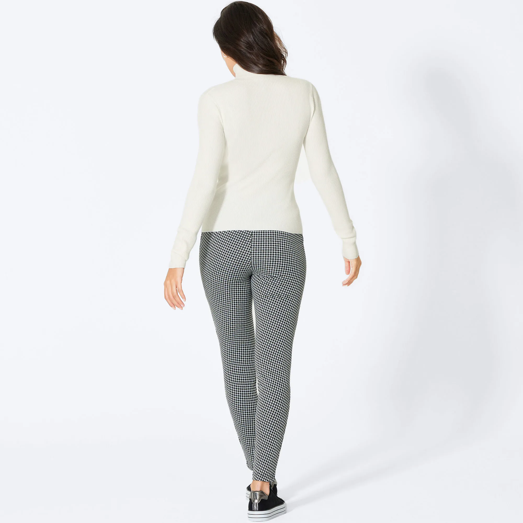 Damen-Jacquard-Leggings mit Sternchen-Muster