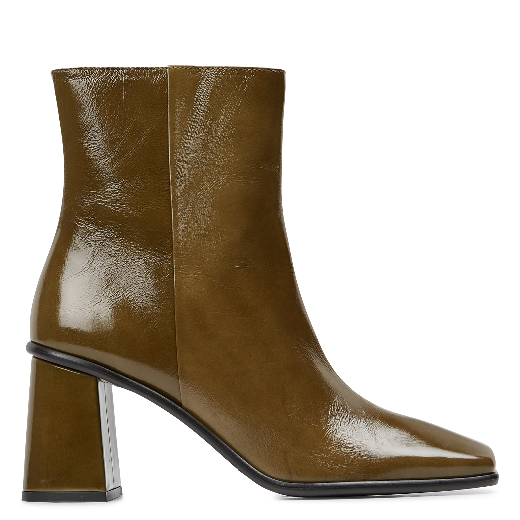 Bottines en cuir vernis| Vert