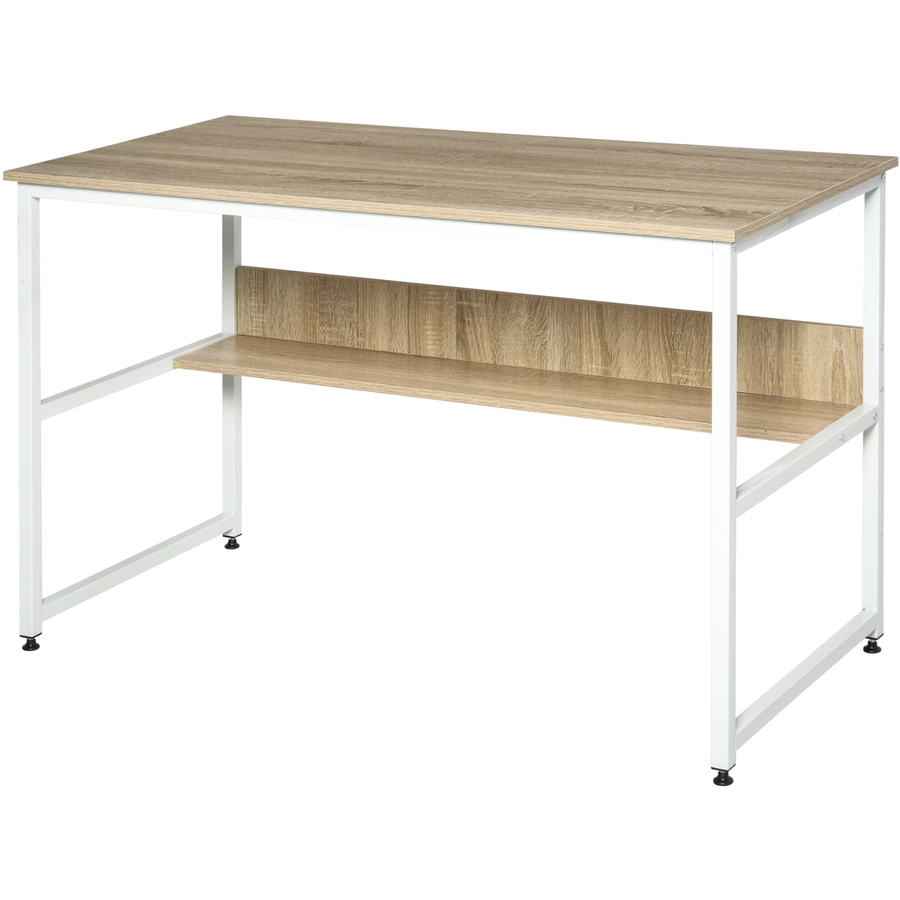 HOMCOM Schreibtisch mit großer Arbeitsfläche natur