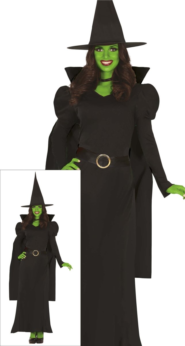 Halloween Jurk Zwart Dames Heks Lang