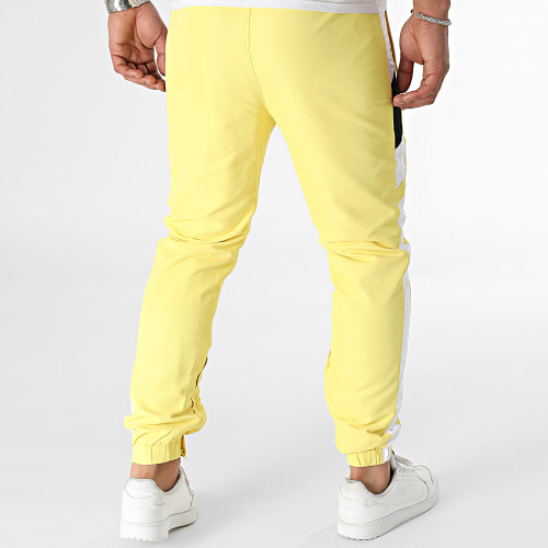 Pantalon Jogging A Bandes Uzi Jaune Blanc
