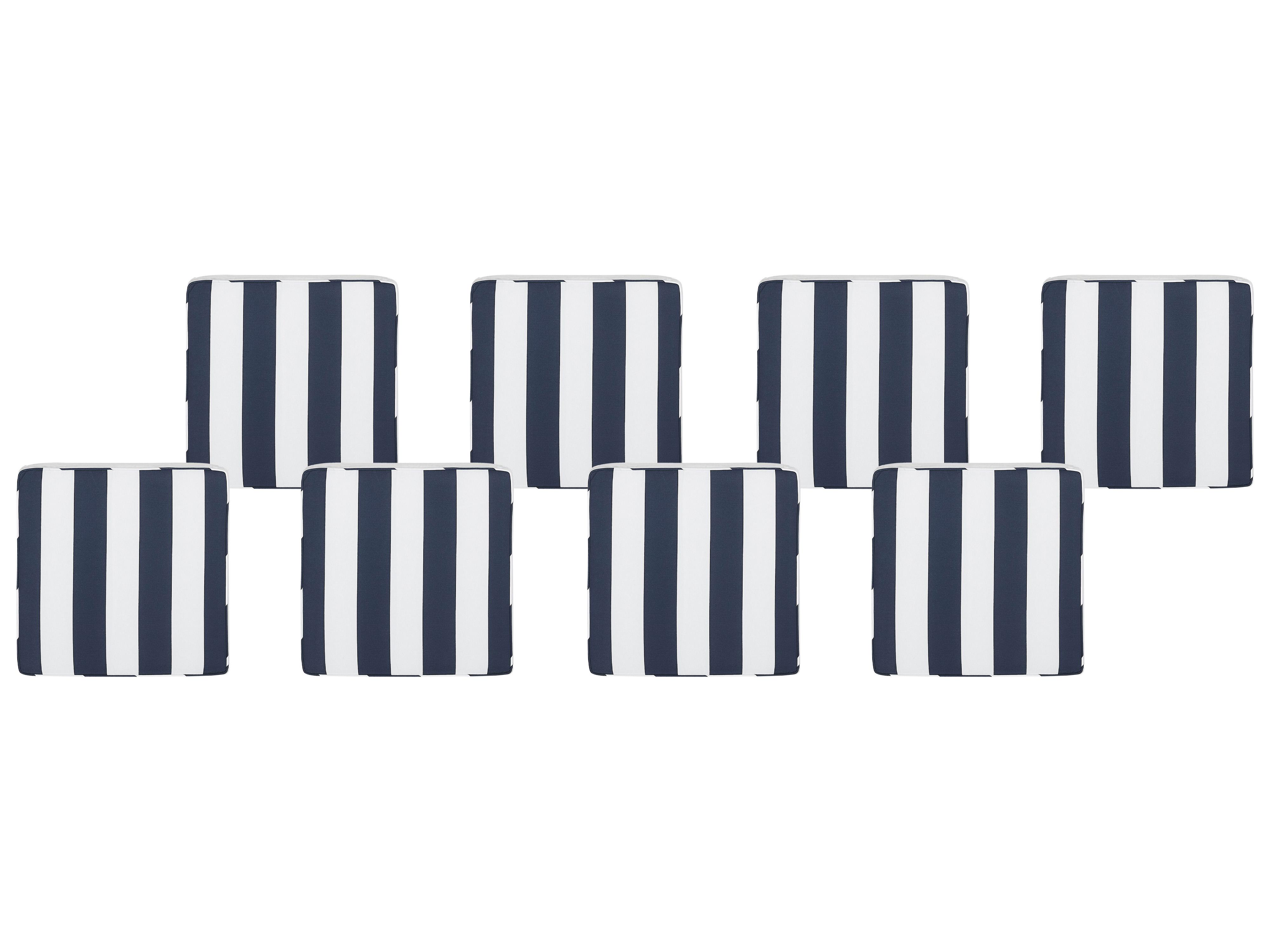 Set van 8 tuinzitkussens SASSARI 46 x 46 cm Marineblauw