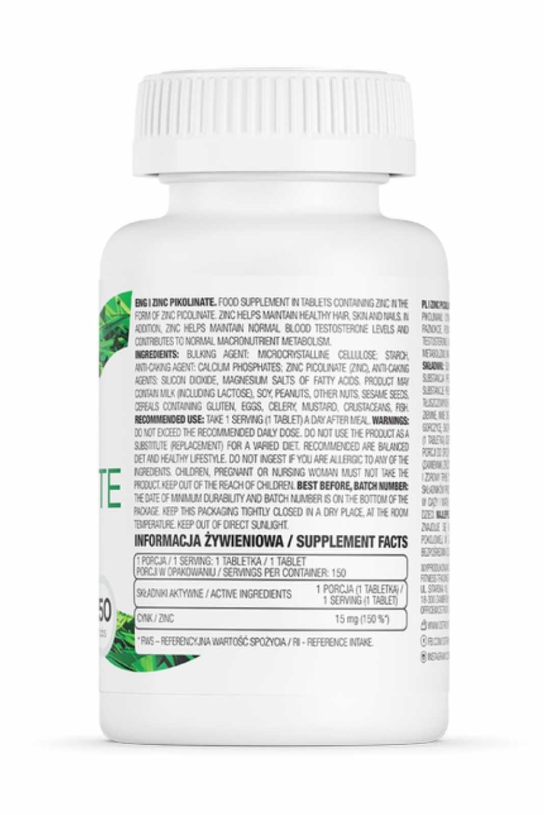 OstroVit Picolinato de Zinco 150 comprimidos