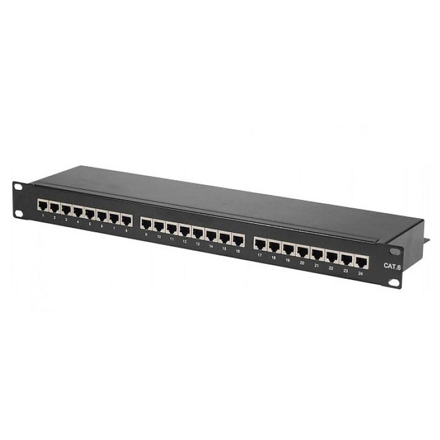 Panneau de brassage 24 ports catégorie 6 STP pour coffret / armoire / baie 19''