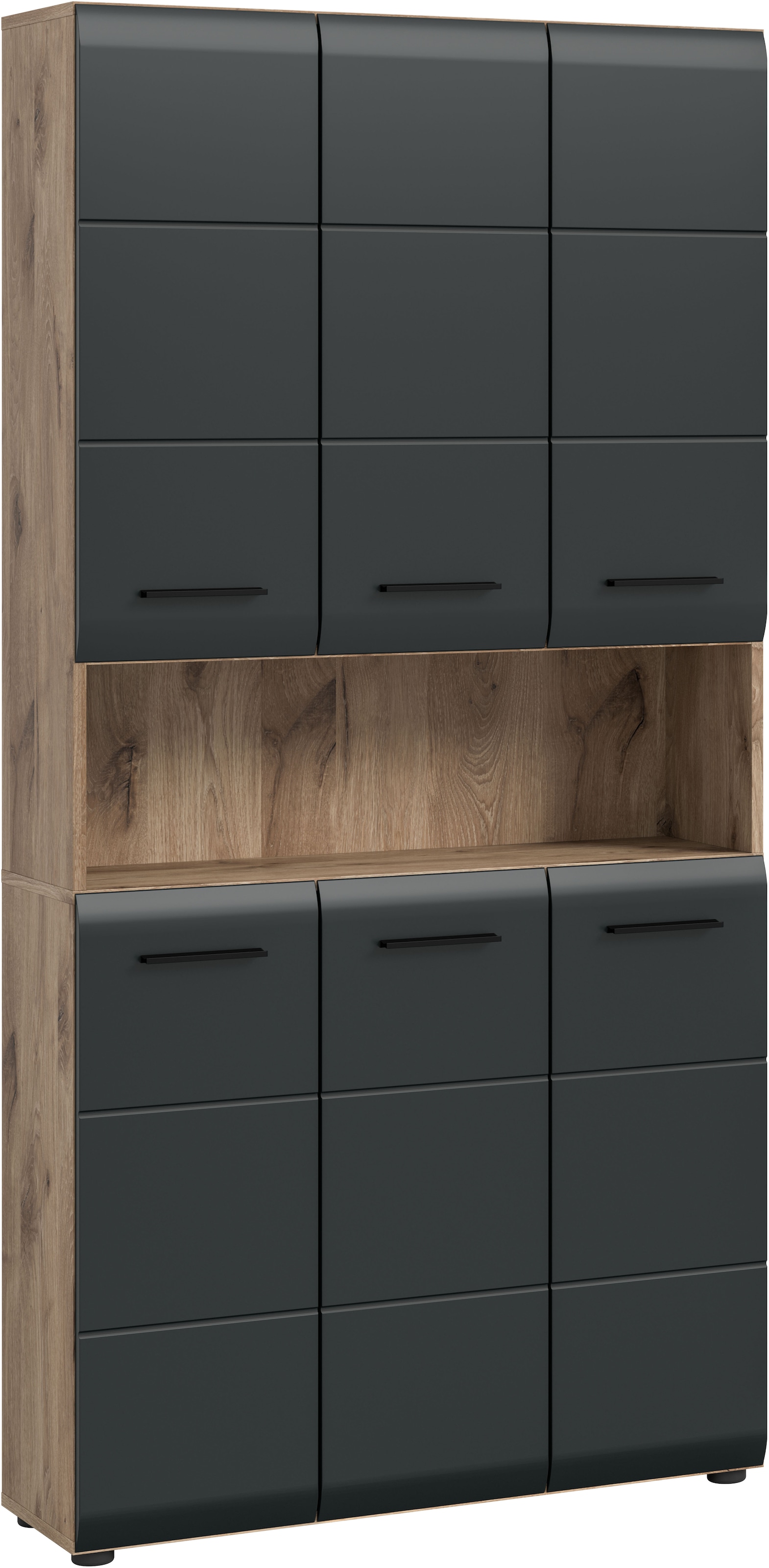 INOSIGN Stauraumschrank 1 Stk. tlg. Florenz, Mehrzweckschrank Nox Oak NB, 90 cm breit