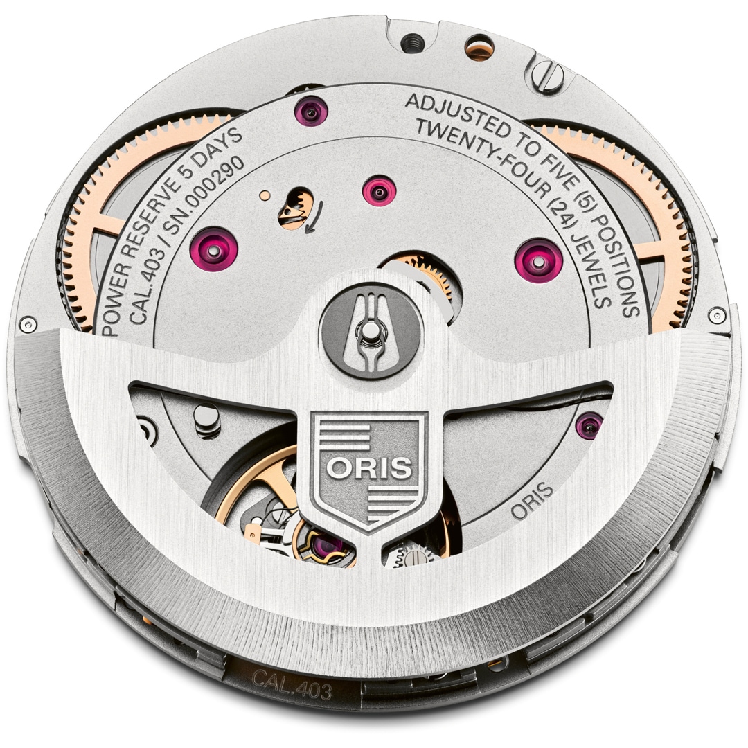 Oris Big Crown Pointer Date Calibre 403 Blau auf Lederband