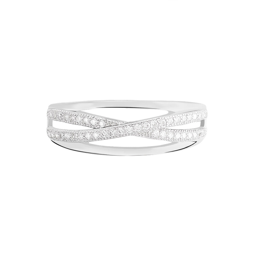 Bague Urpa Argent Blanc Oxyde De Zirconium