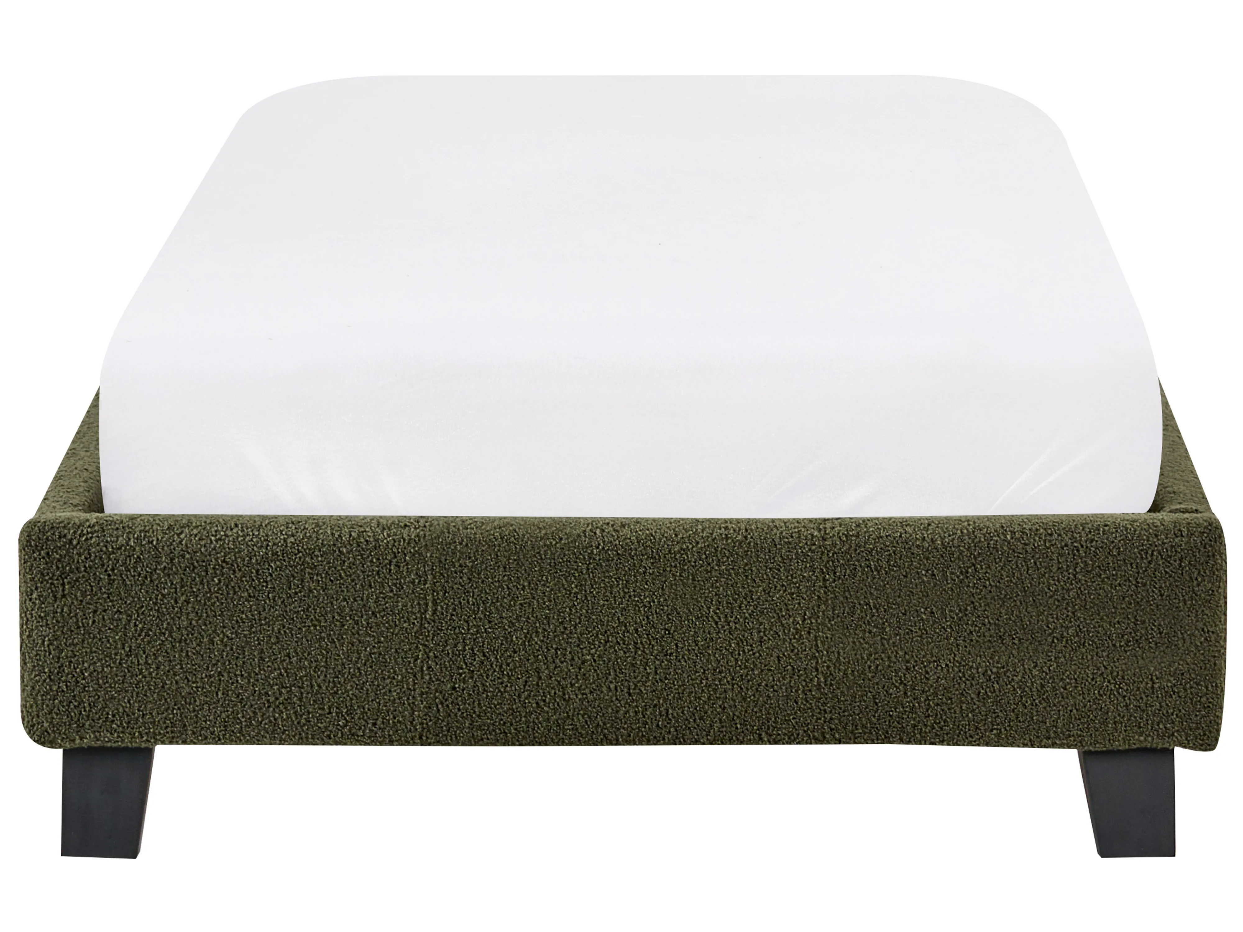 Bed zonder hoofdbord Bouclé ROANNE 90 x 200 cm Donkergroen