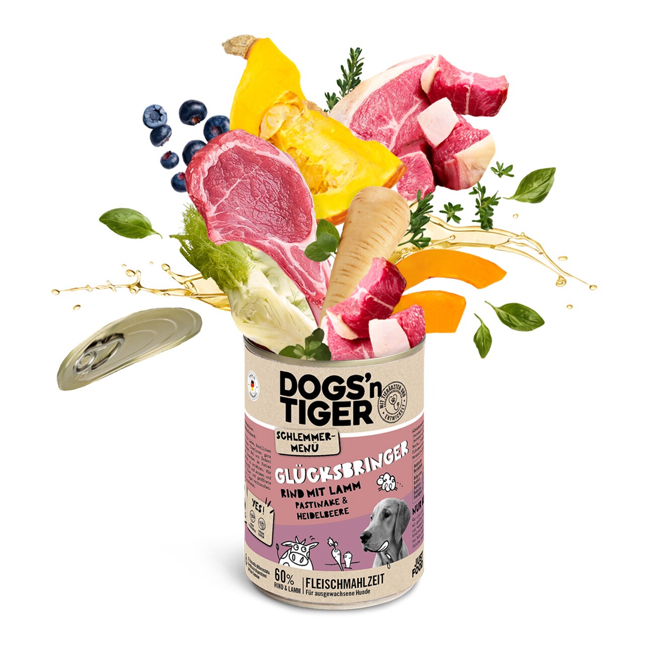 Dogs'n Tiger Glücksbringer Rind & Lamm 6x400 g