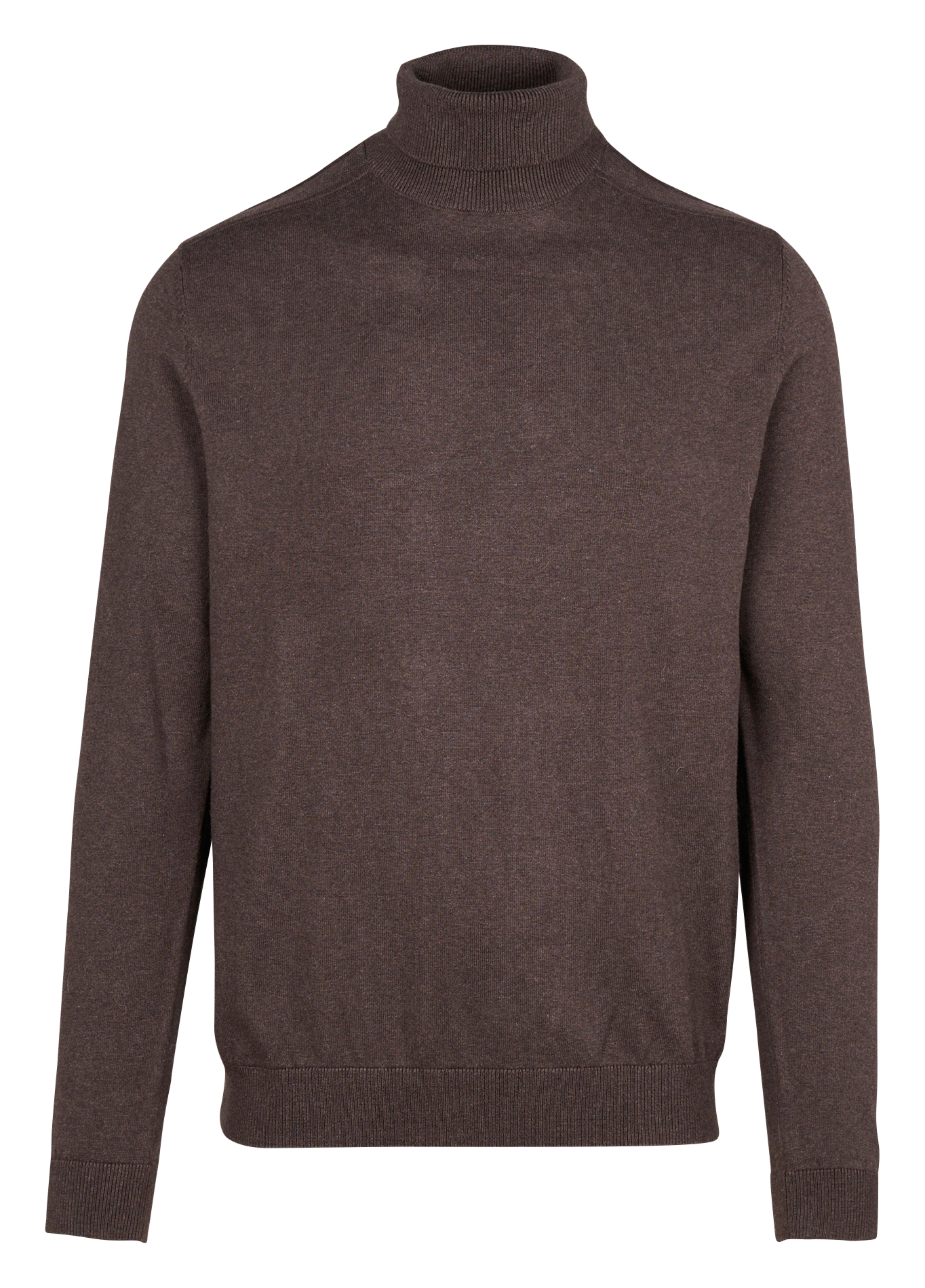 Pull col roulé regular-fit en coton | Marron
