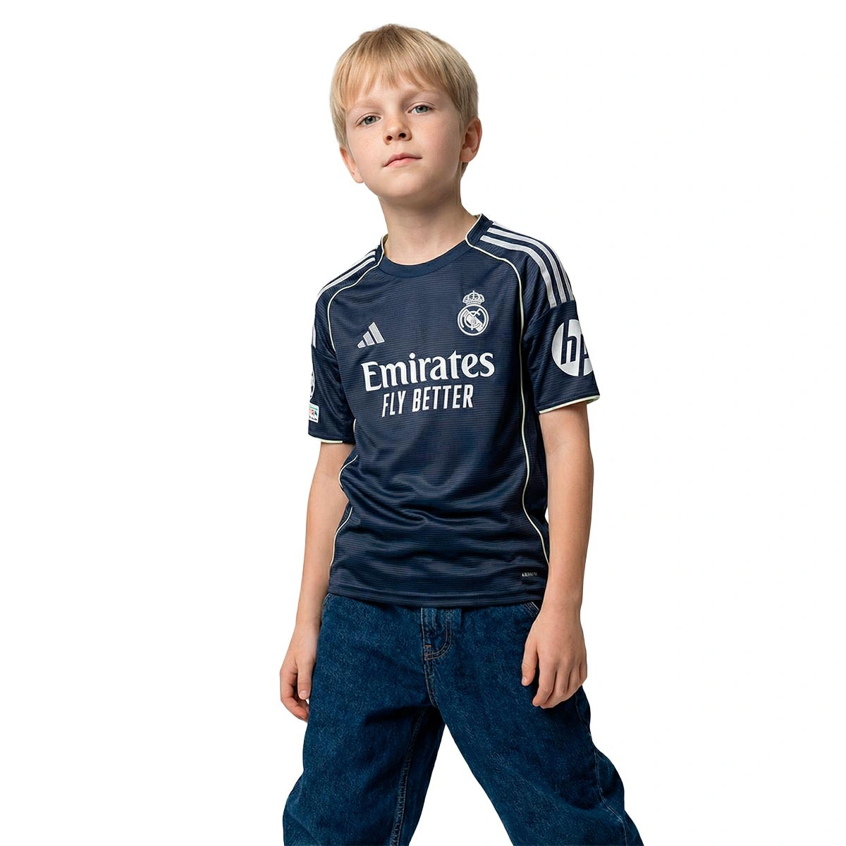Camisola adidas Real Madrid Segundo Equipamento 2025-2026 Criança Arda Güler + Emblema