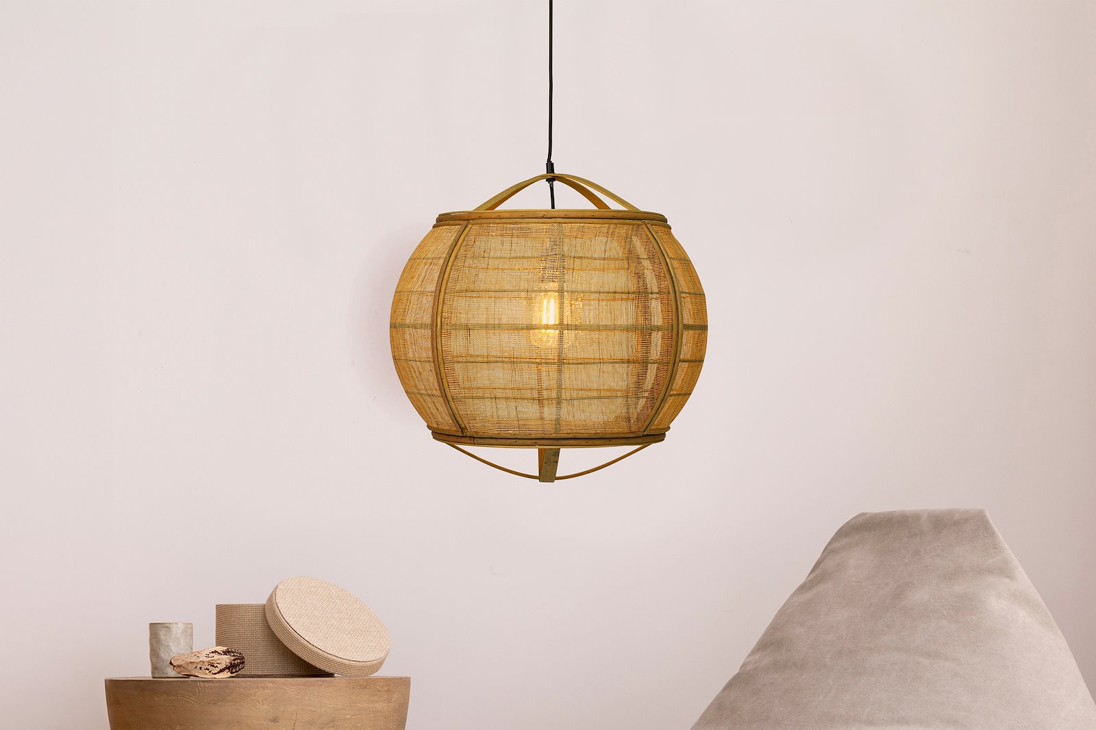 Borneo taklampe Ø58, natur E27