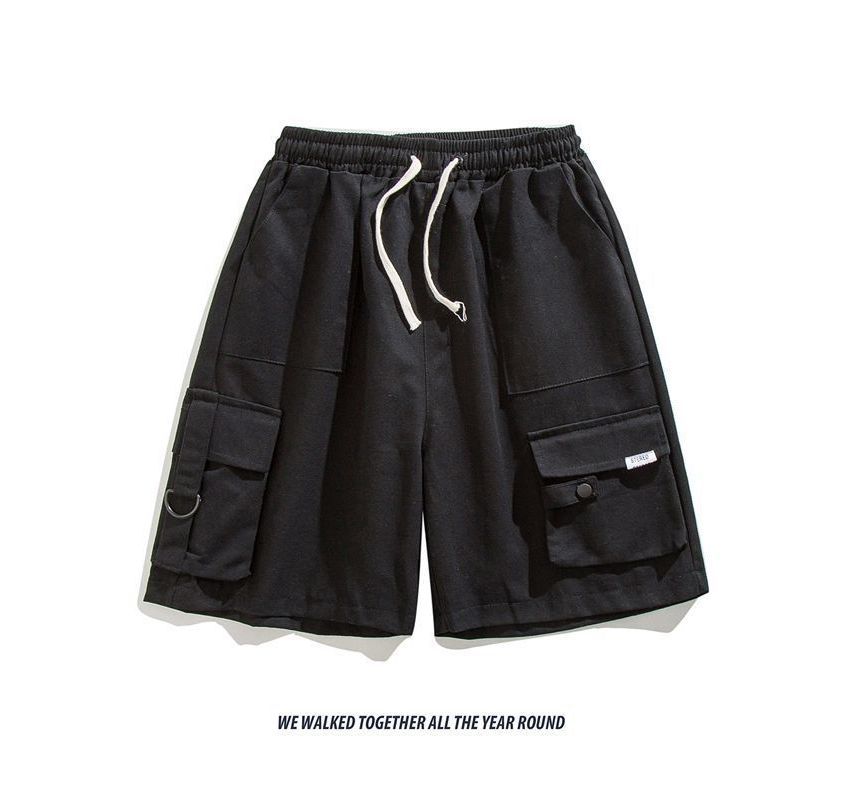 Wewewow - Mid Rise Plain Cargo Shorts