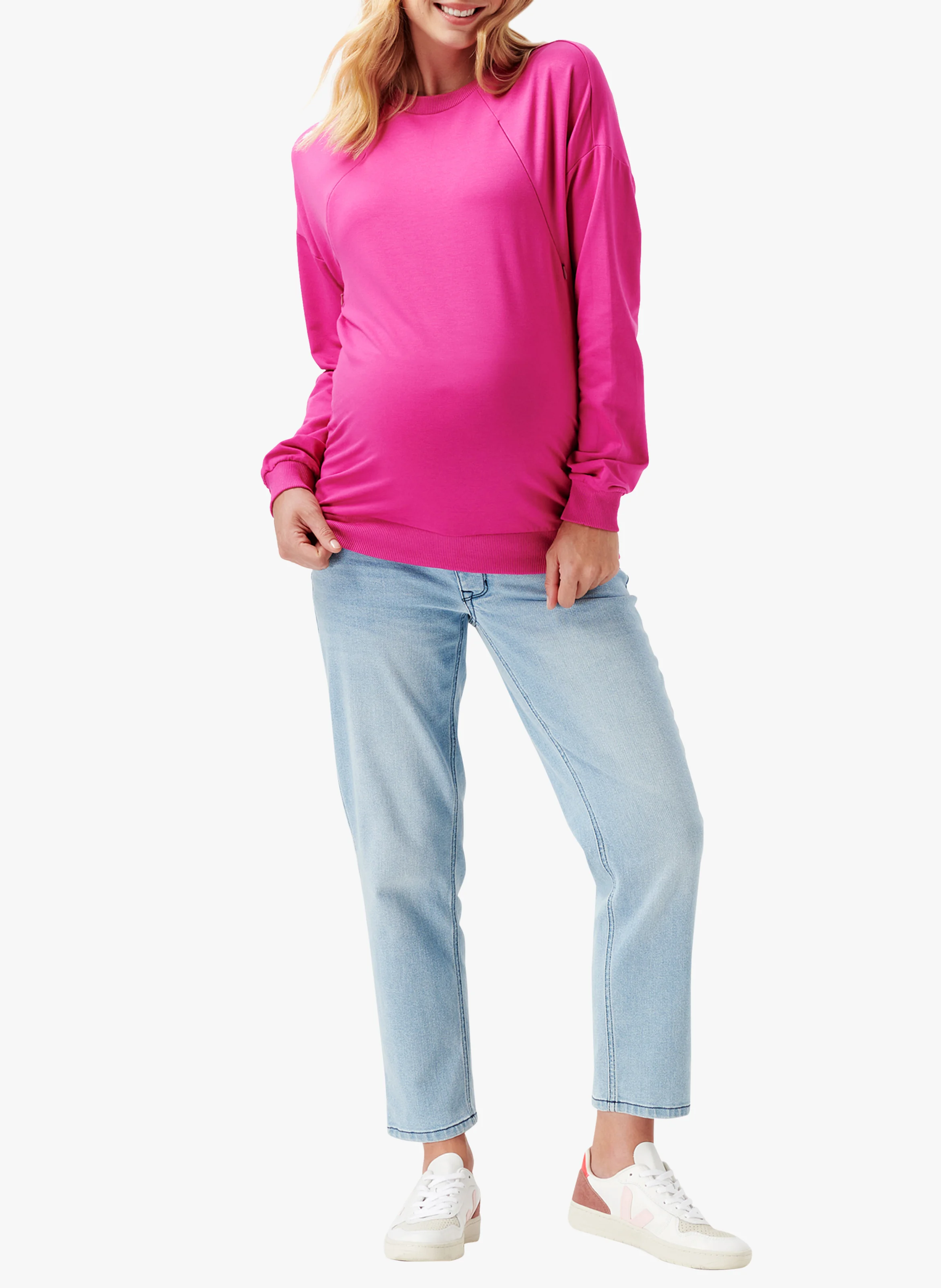 ALCOY - Pull col rond en viscose | Rose