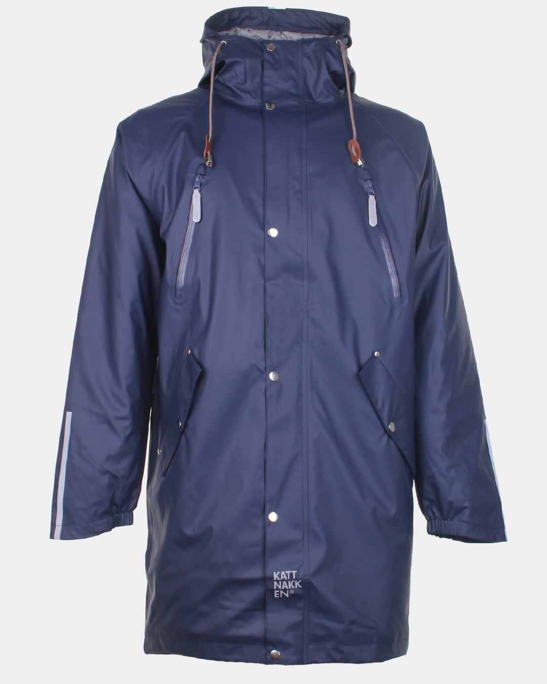 Kattnakken Regnparkas Ekstra Ermlengde, Voksen<br>Fôret Regnparkas til Voksne –unisex-modell, Perfekt for Øsende Regnvær!