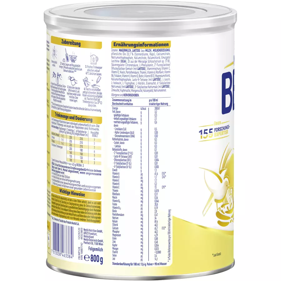 Nestlé BEBA 2 Folgemilch 800 g nach dem 6. Monat