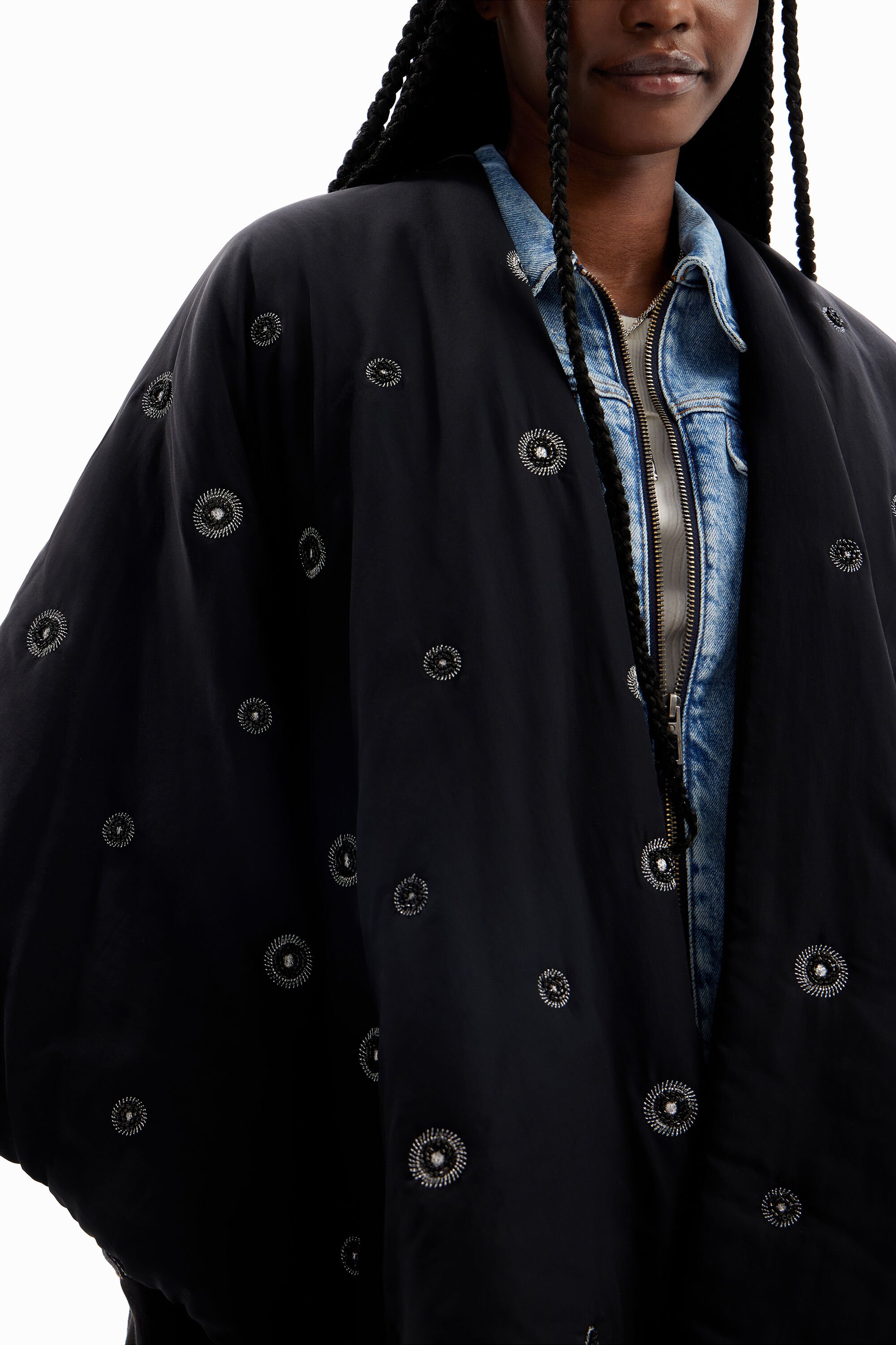 Poncho matelassé ceinture