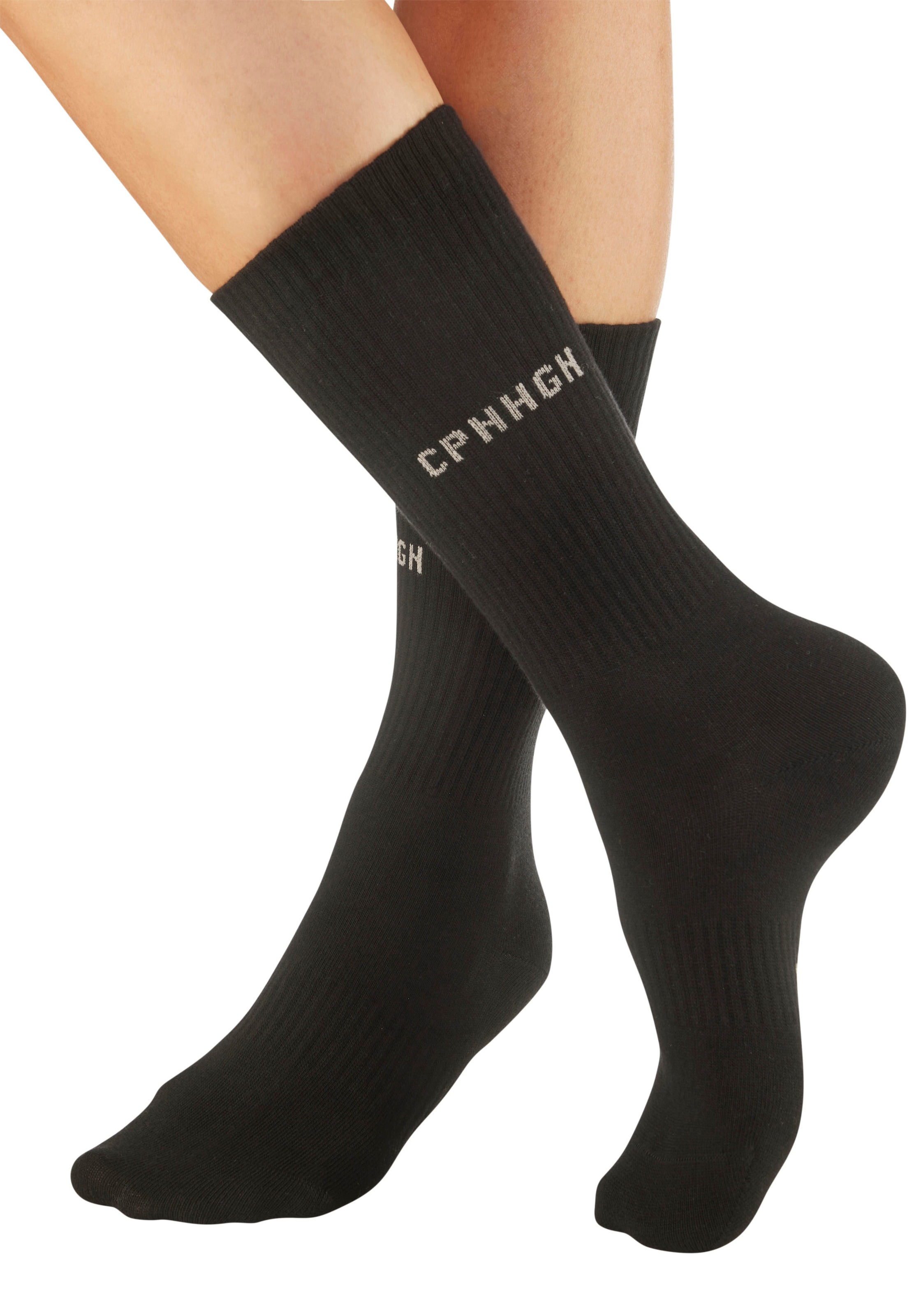 Copenhagen Studios Langsocken Packung, 2 Paar tlg. gemustert und in uni