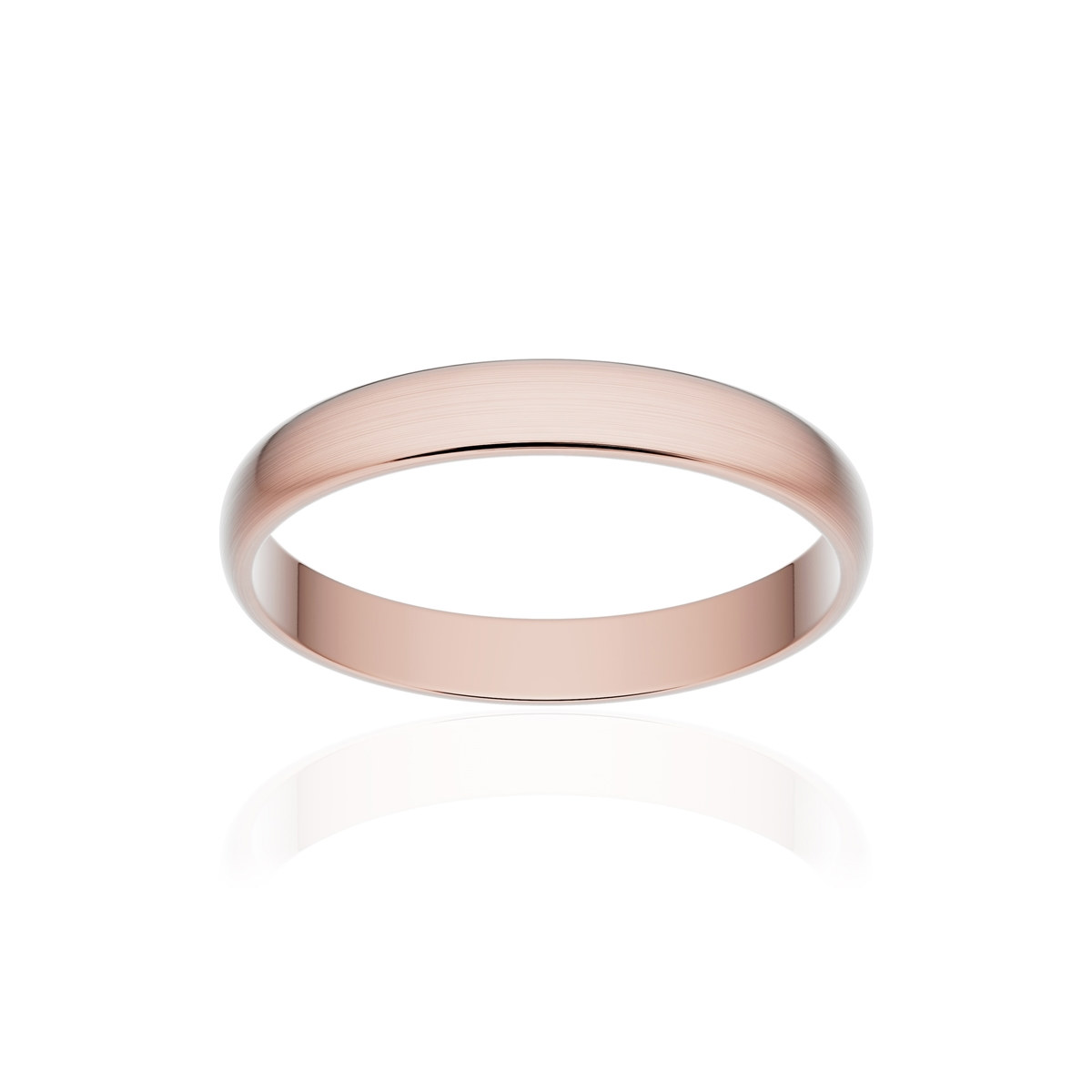 Alliance or 750 rose brossé demi-jonc 3mm