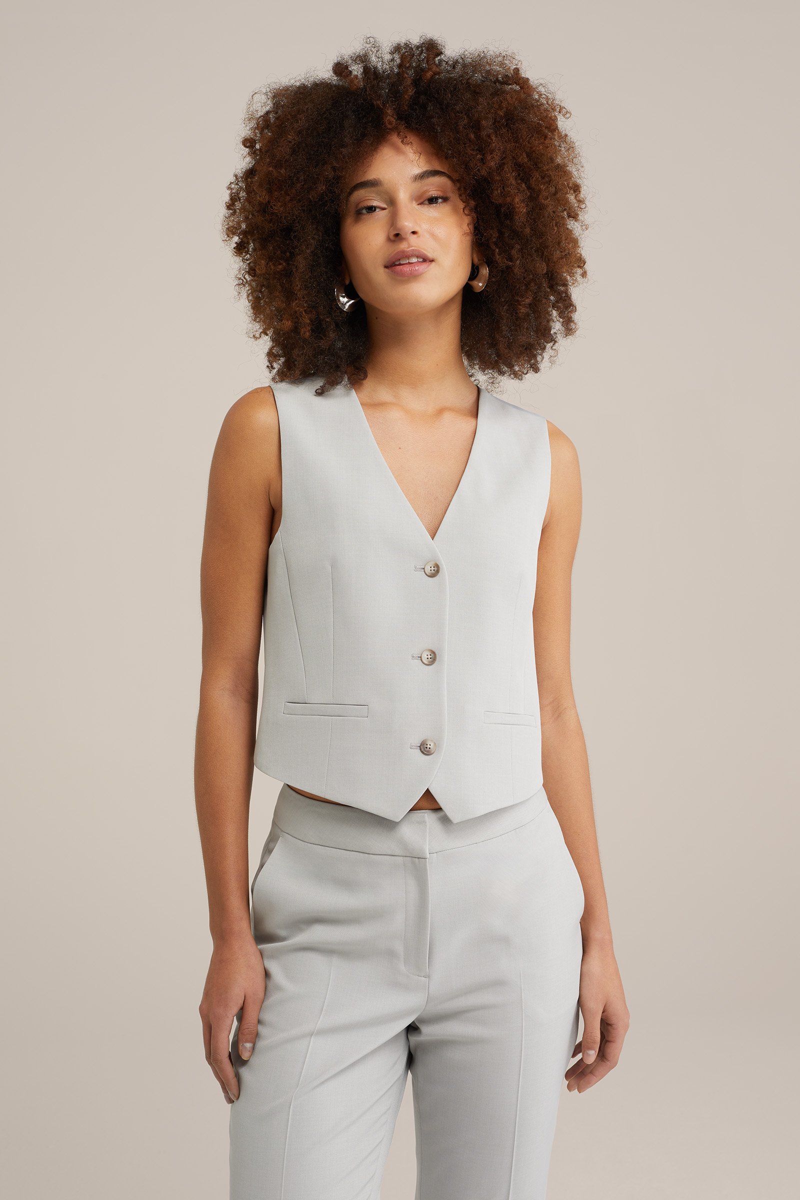 Getailleerde gilet WE Fashion Lichtgrijs