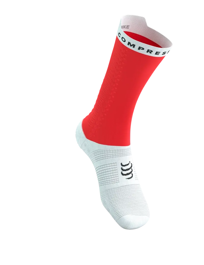 Compressport Pro Racing v4.0 Bike Compressiesokken Fluo Rood/Wit