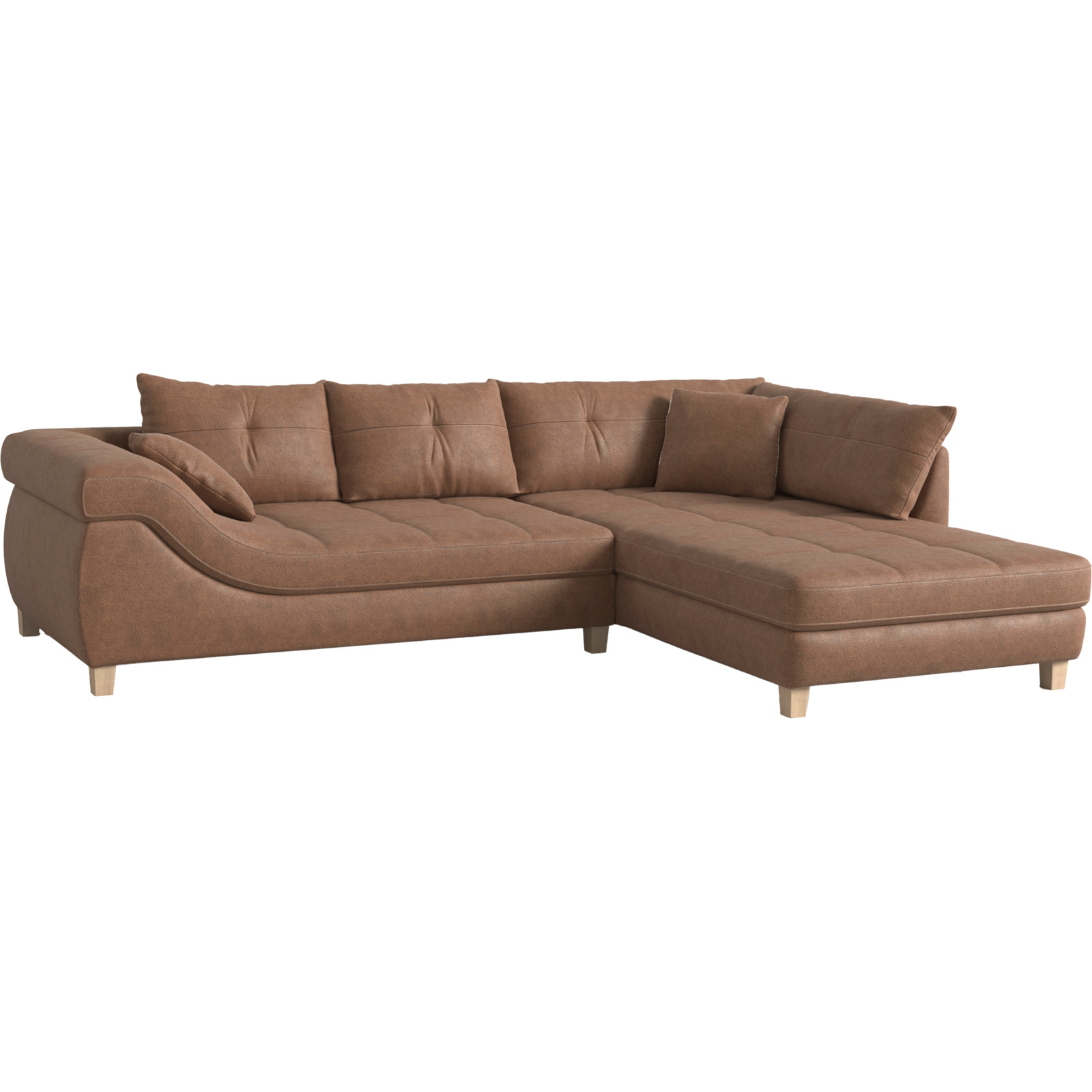 Ecksofa Nevada Microfaser Lederoptik braun
