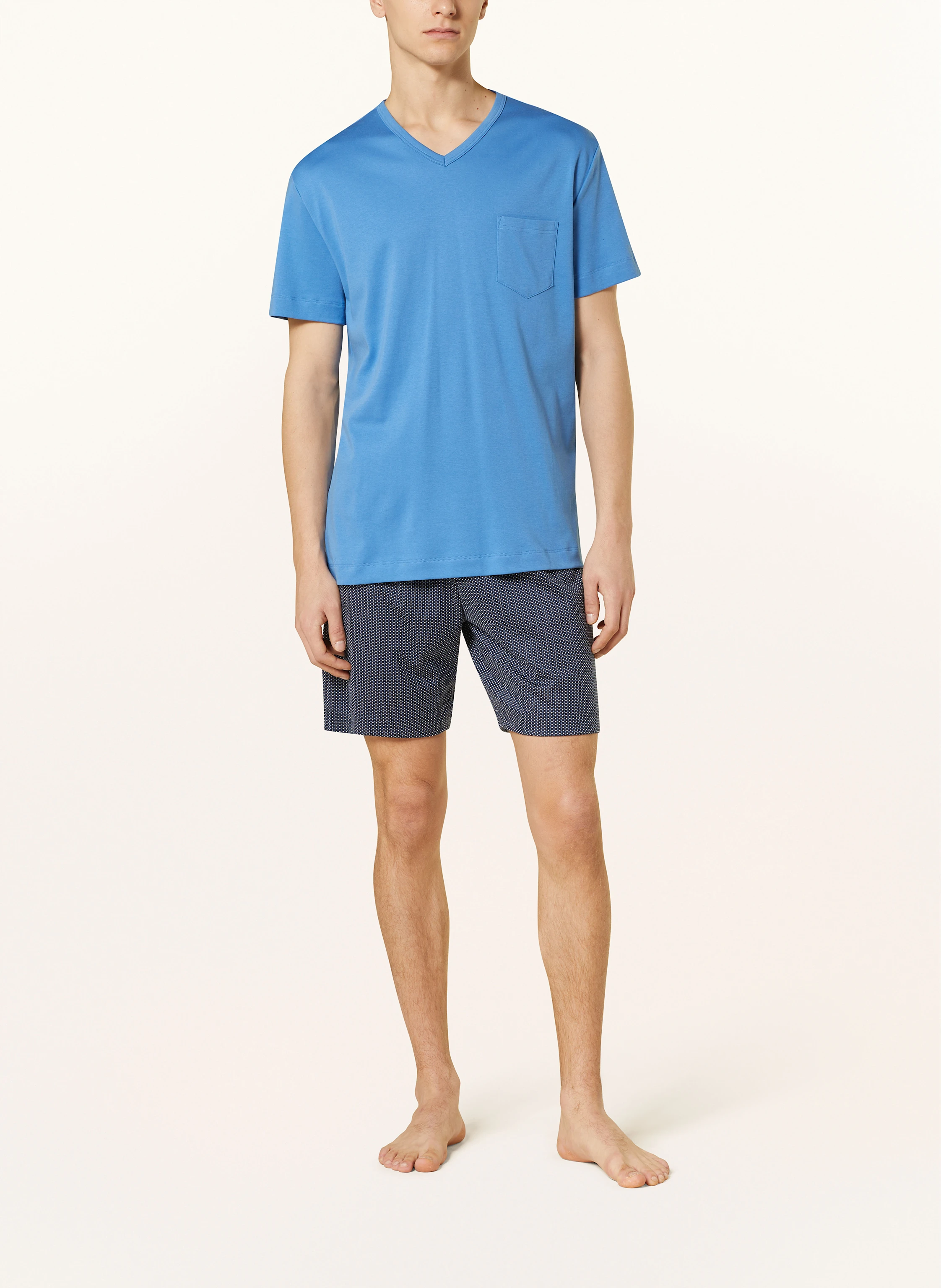 mey Shorty-Schlafanzug Serie MICRO BLUE