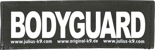 Julius K9 tekstlabel Bodyguard zwart 16 x 5 cm 2 stuks