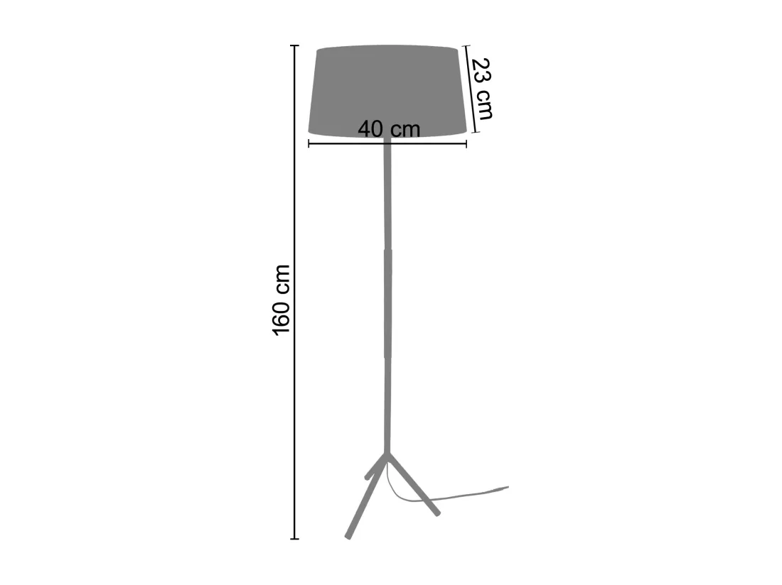 Lampadaire droit métal vert 160 cm.