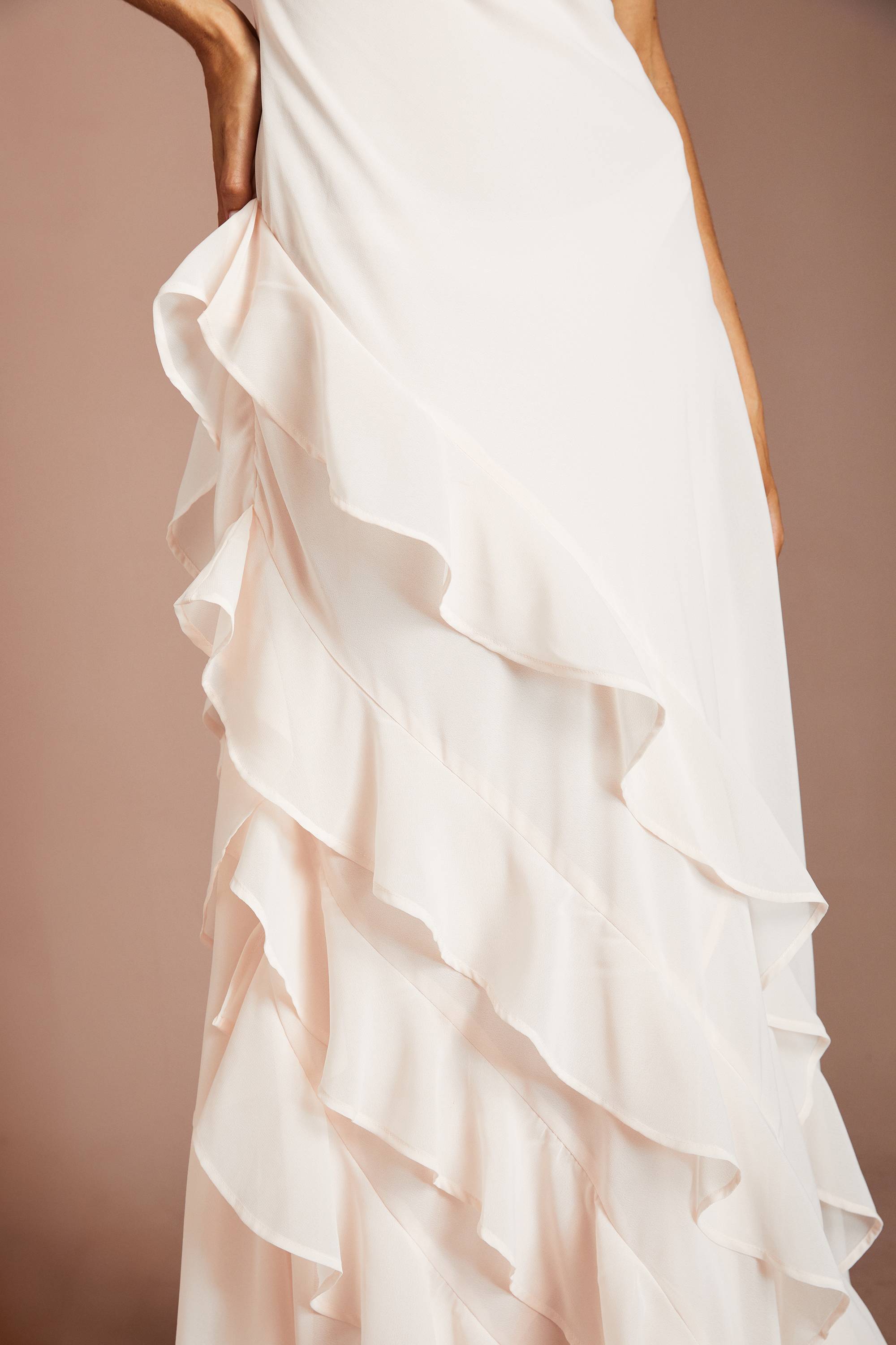 Coast Robe De Demoiselle D'honneur Maxi En Georgette À Volants Coast Honoured