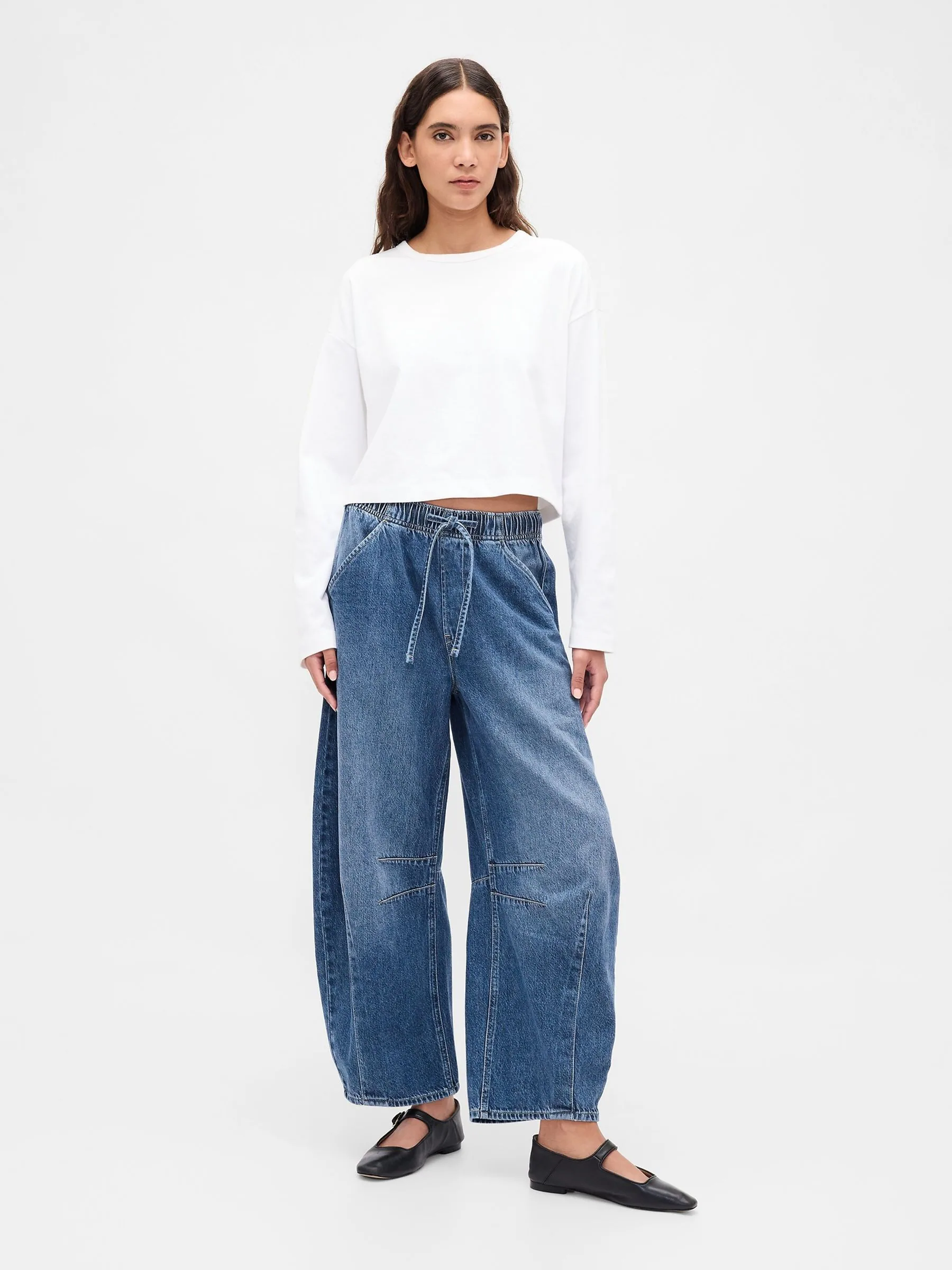 Blauw - Gap UltraSoft jeans met halfhoge taille en hoefijzervormige pijpen