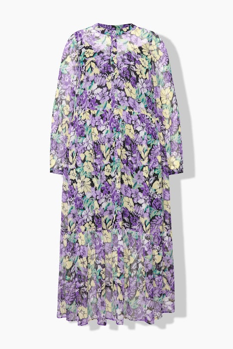 Maxikleid, A-Line, doppellagig, Chiffon, Flower Print