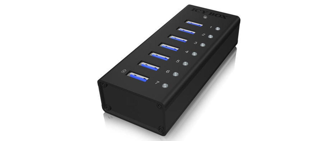 USB-Hub IB-AC618USB-3.0-Hub mit 7 Ports