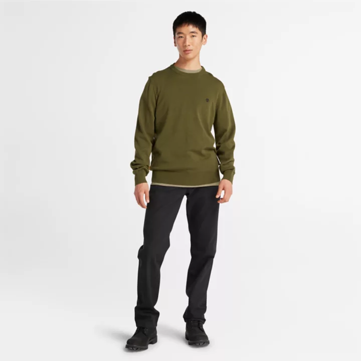 Pull à col rond Williams River pour homme en vert