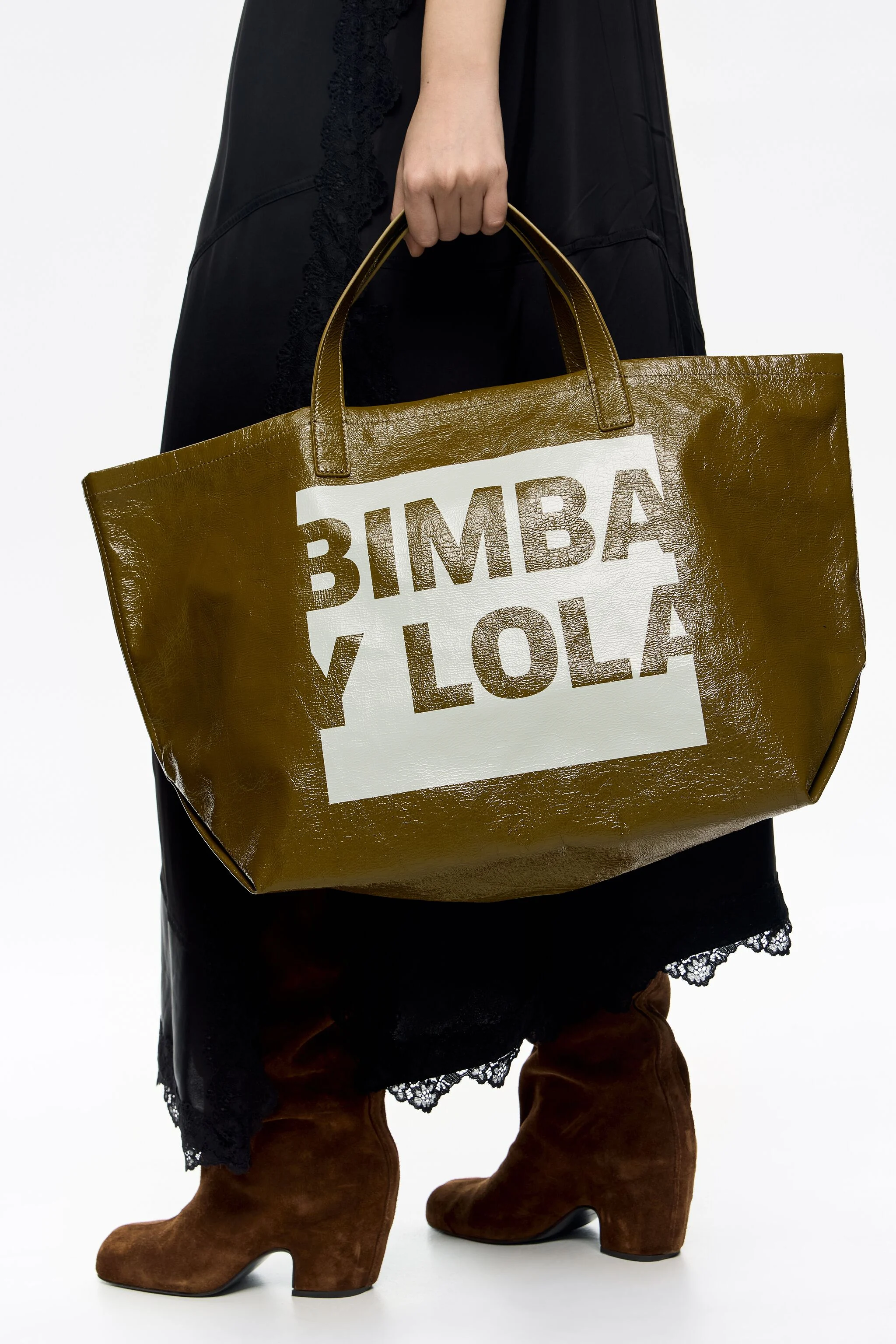 sacola de compras grande cáqui