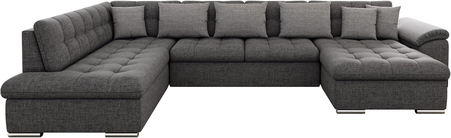 Mirjan24 Eckcouch Ecksofa Niko, Design Sofa Couch mit Schlaffunktion U-Sofa Große Farbauswahl Wohnlandschaft (Ecksofa Rechts, Lux 06 + Lux 06 + Lux 05)