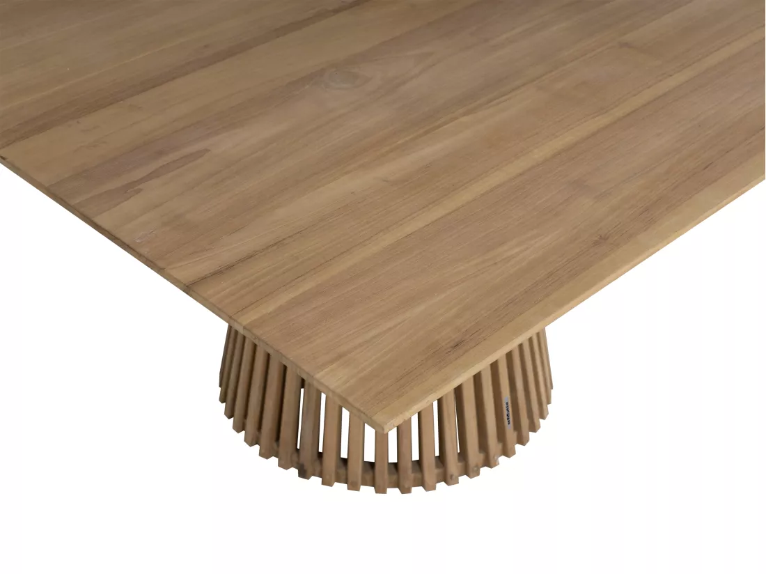 Salle à manger de jardin en teck : 1 table L.135 cm + 8 fauteuils - Naturel clair - TRIANI de MYLIA