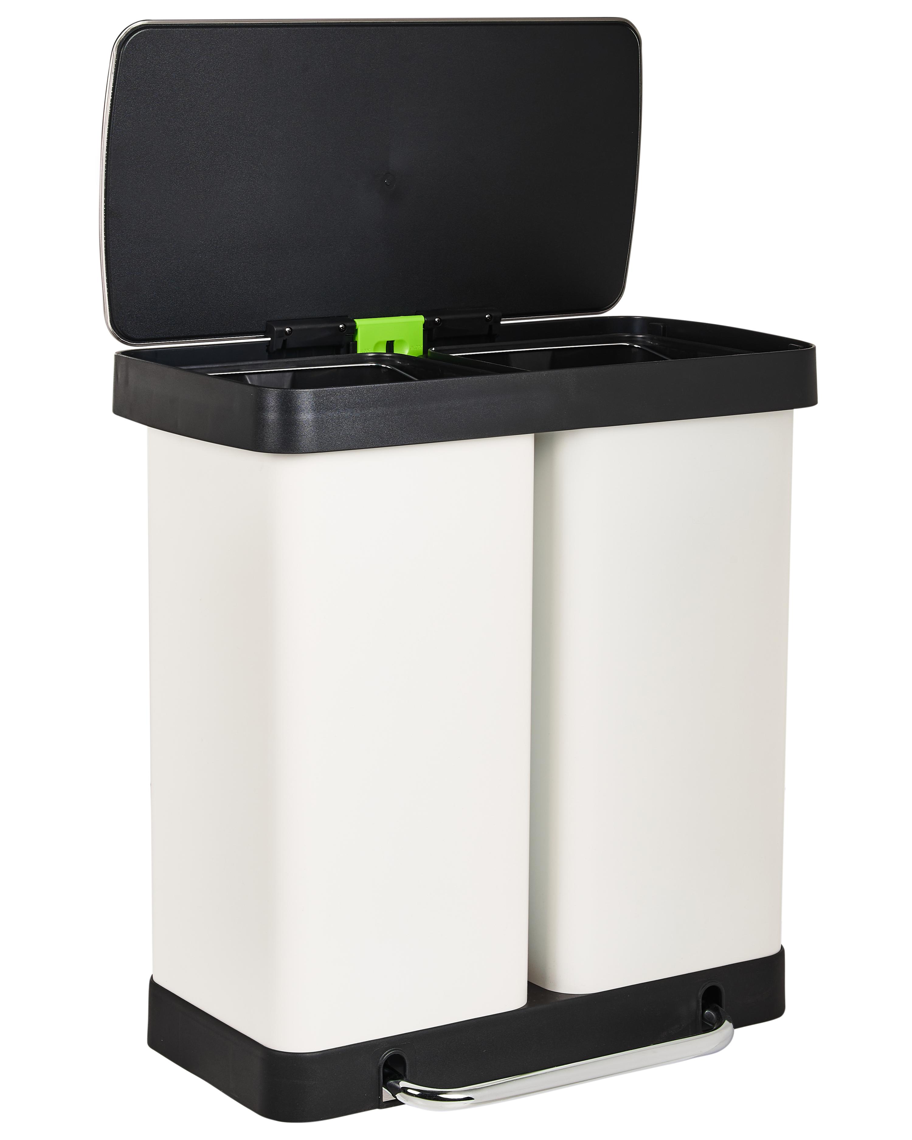 Dubbele pedaalemmer 60 L ECOSORT Metaal Wit