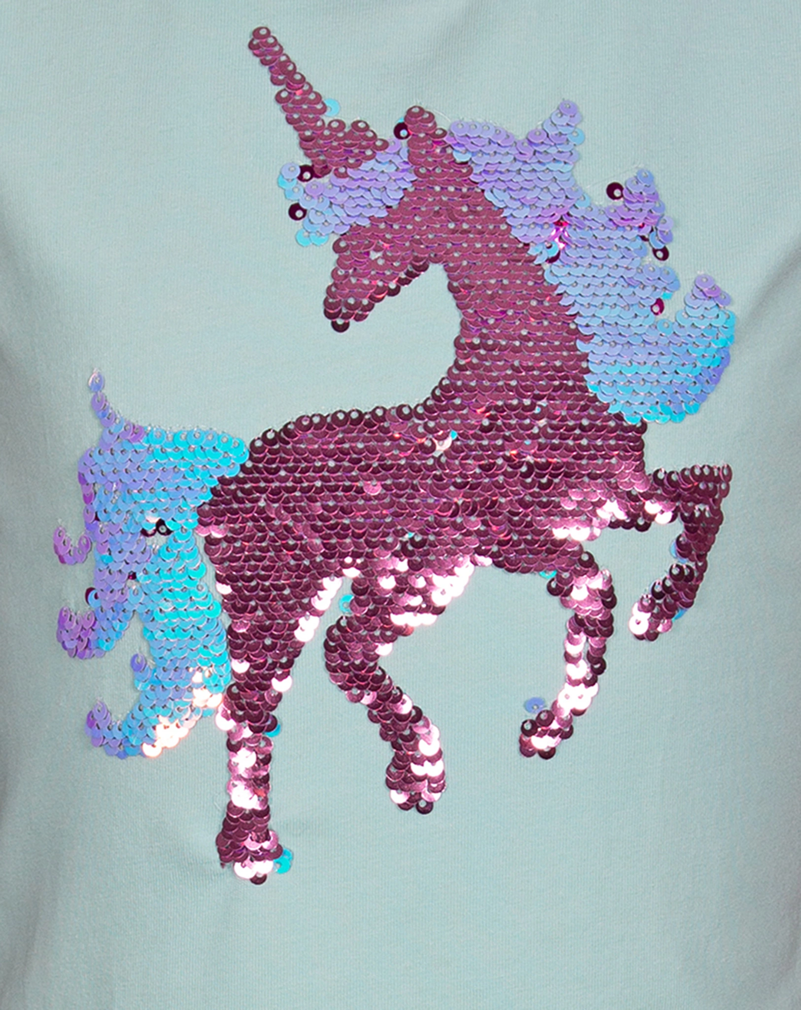 T-Shirt UNICORN mit Pailletten in ice blue
