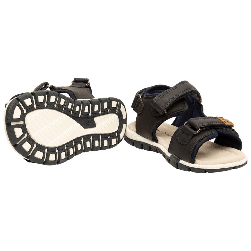 Nu-pieds à scratchs pour garçon - Bleu marine