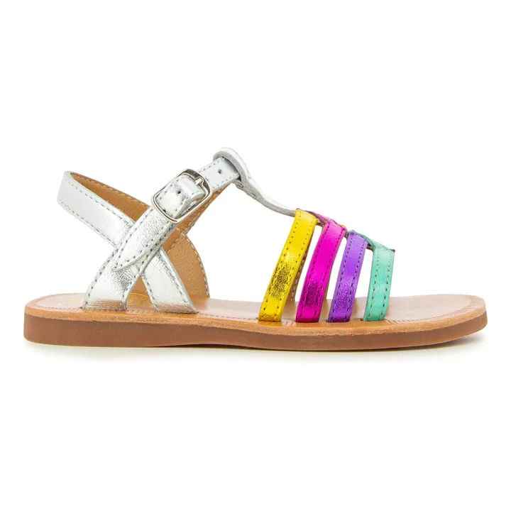 Pom d'Api Sandales Plagette New Salome | Silver Grey S019